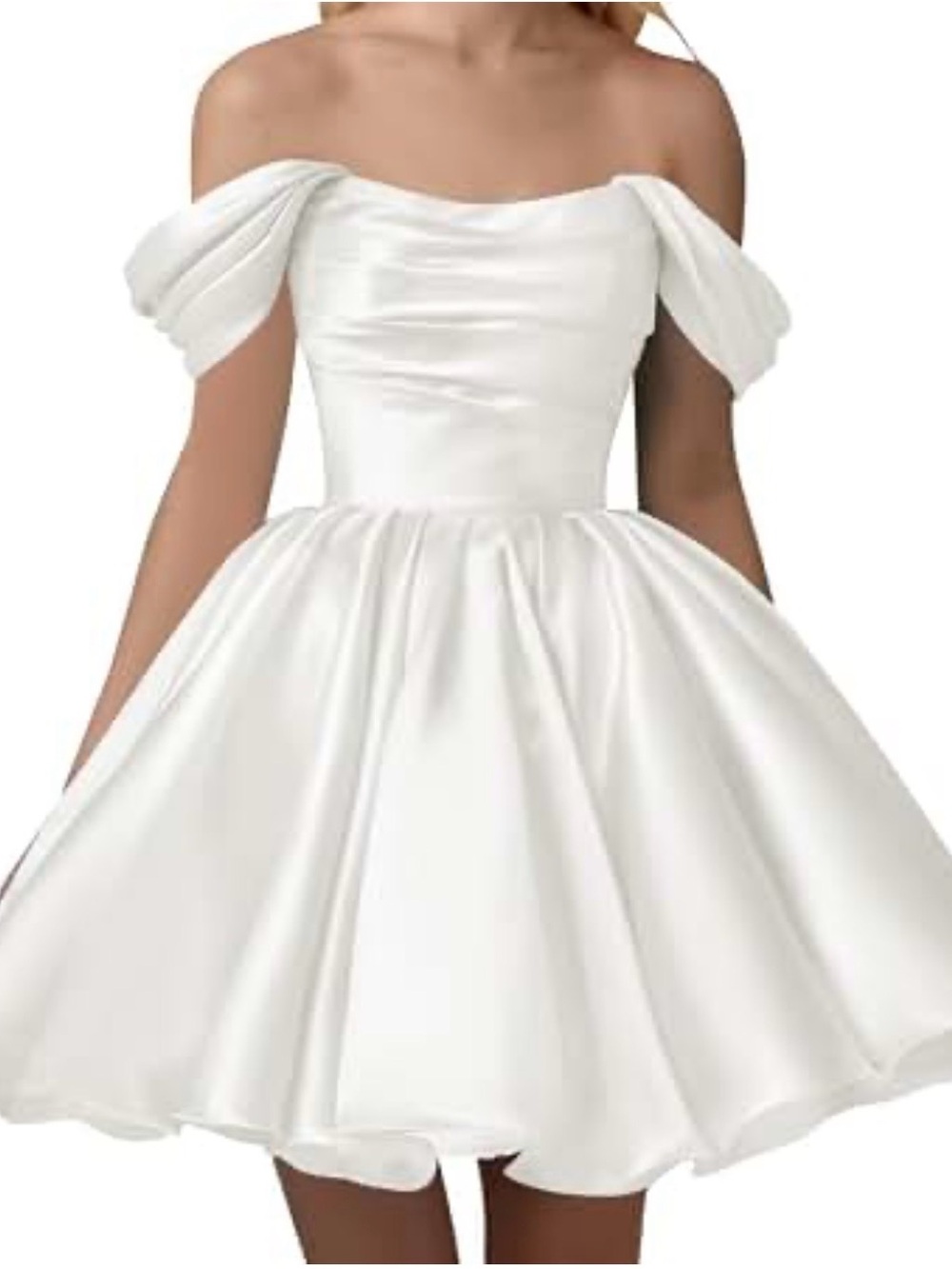 Off-Shoulder White Party Dress